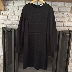 Shoshanna Black Knit Textured All Black Dress Size 6